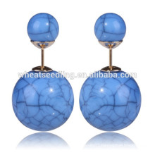 2015 high quality beautiful double ball earring for young women